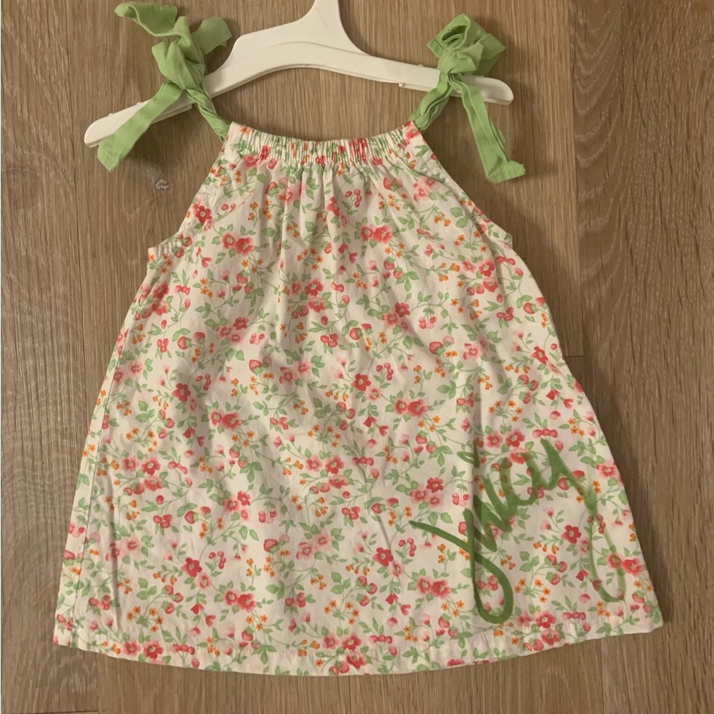 Juicy Couture Girl's Size 3-6 Months Green & Pink Floral Lightweight Sundress
